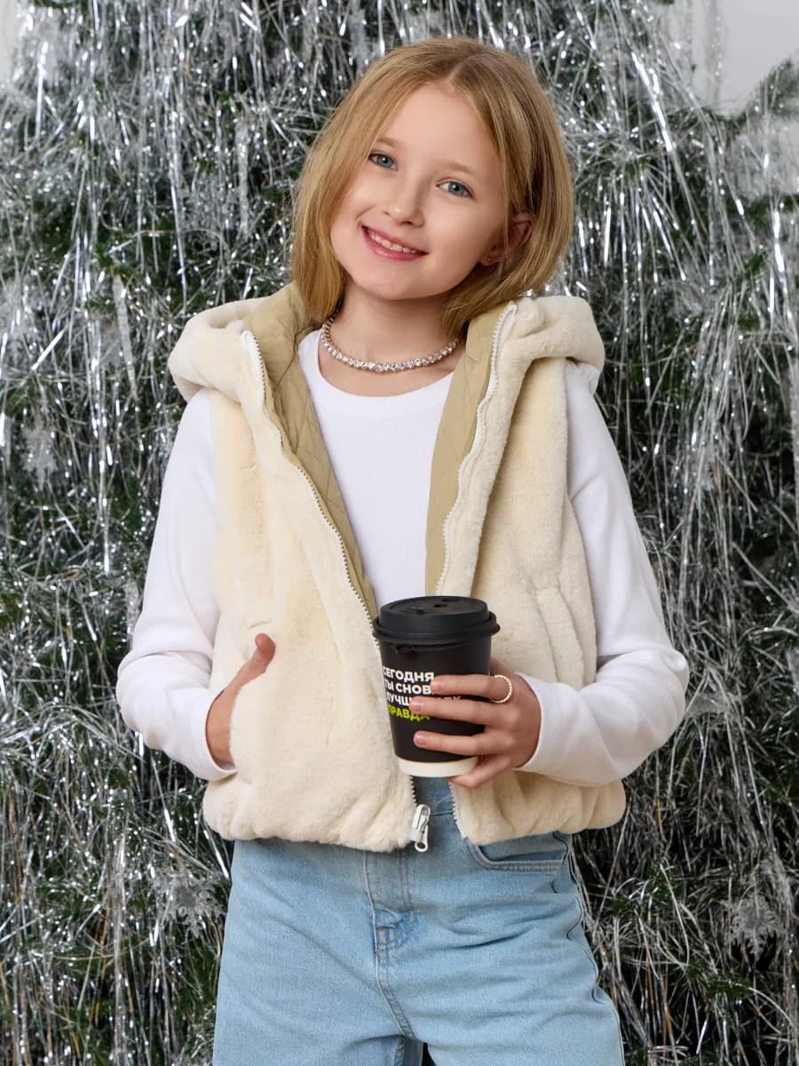 Жилетка детская теплая плюшевая - фото 1