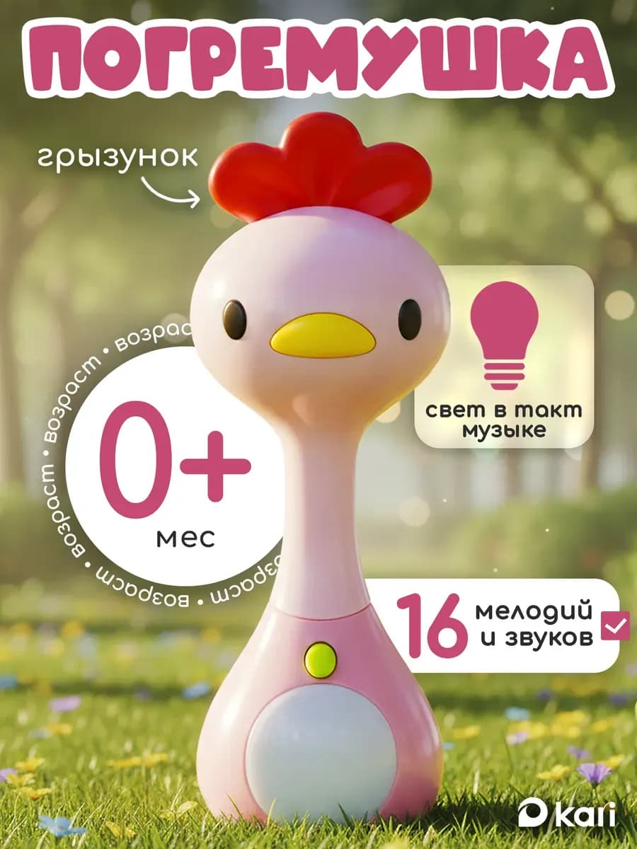 Музыкальная игрушка Курочка погремушка для новорожденного