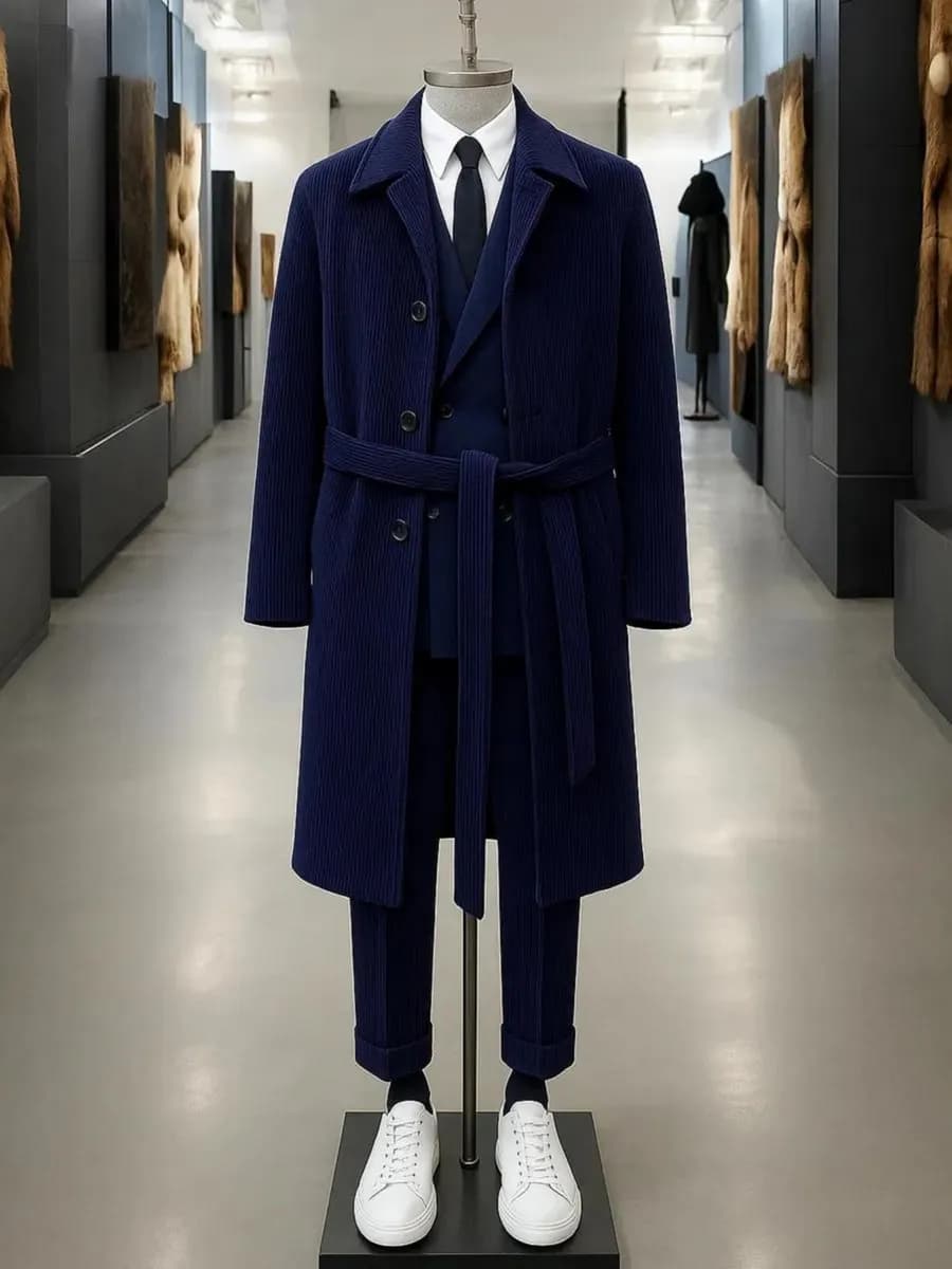 Пальто теплое весеннее вельветовое old money