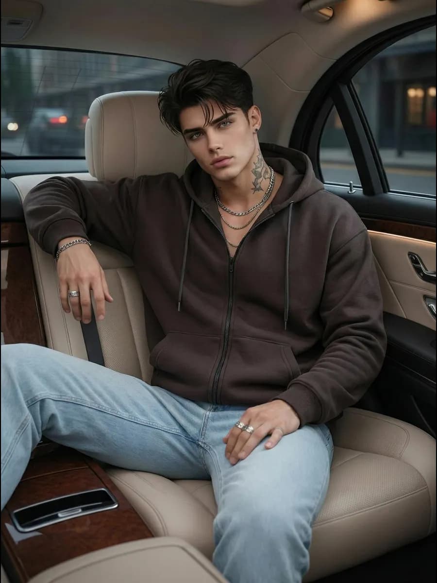 зип худи с начесом