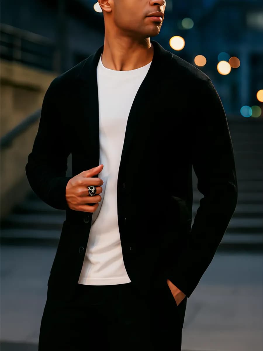 Пиджак блейзер однотонный под джинсы - фото 1