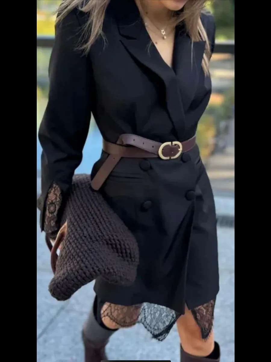 Платье-пиджак вечернее с кружевом