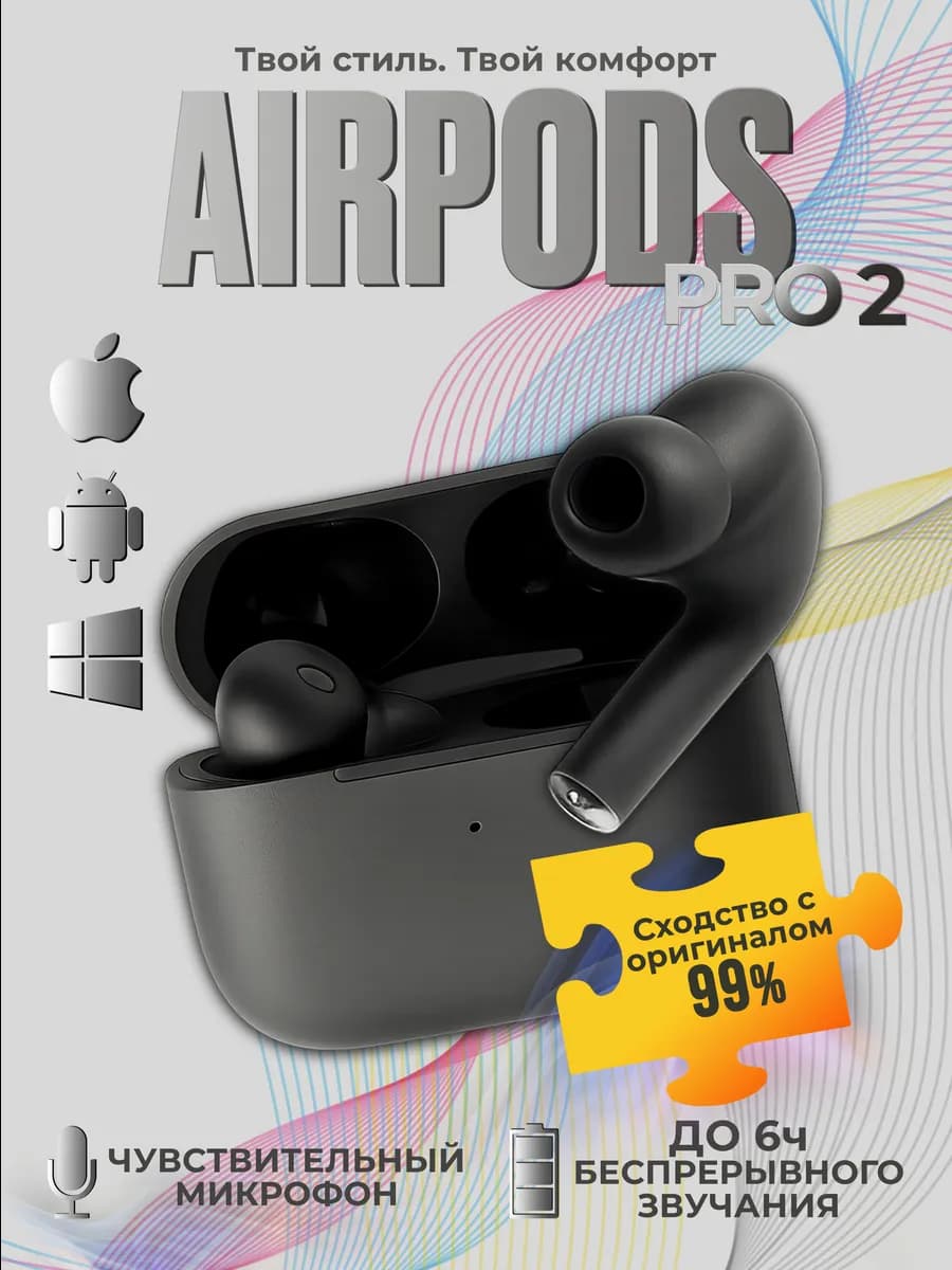 Наушники беспроводные AirPods PRO 2 Черные