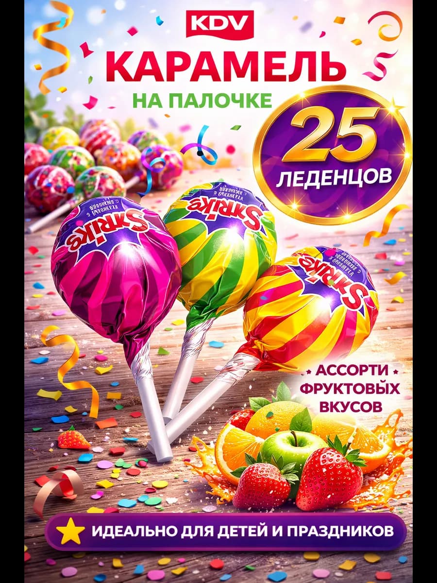 Конфеты. Леденец на палочке. Сладости для детей