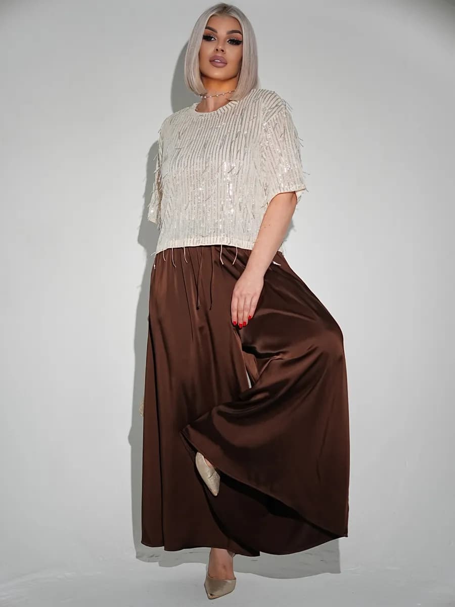 Нарядная юбка брюки больших размеров