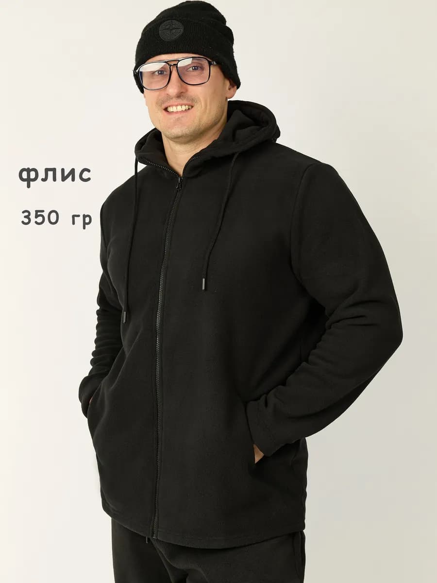 Толстовка флисовая оверсайз с капюшоном