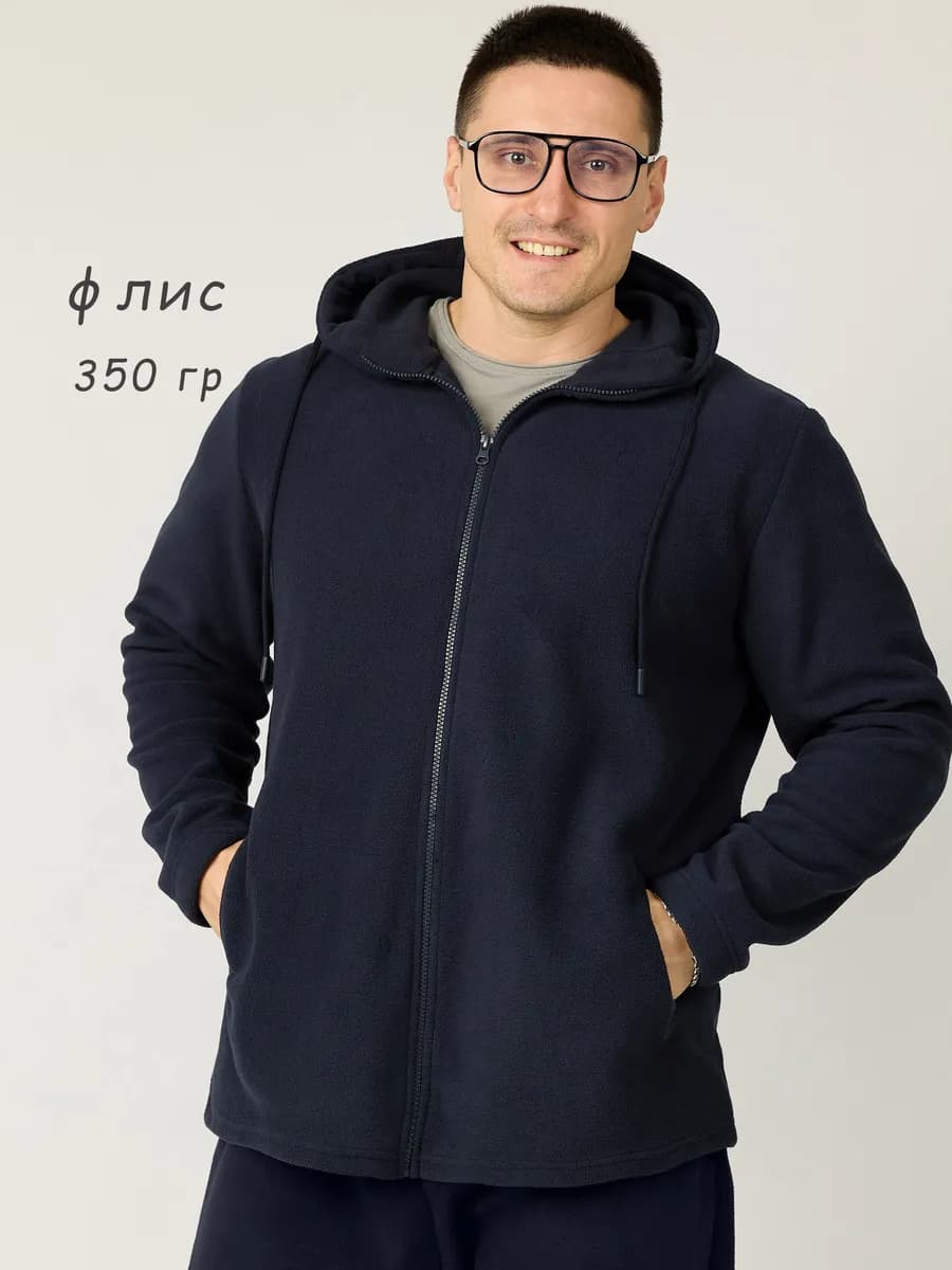 Толстовка флисовая оверсайз с капюшоном - фото 1