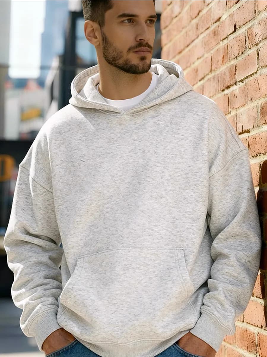 Худи оверсайз с капюшоном и начесом - фото 1