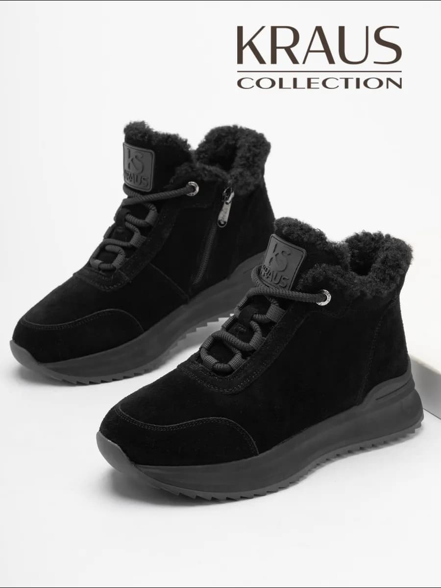 Ботинки женские зимние замшевые