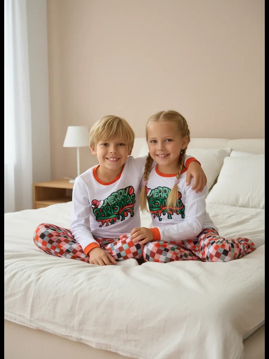 Новогодняя пижама детская со штанами домашний костюм