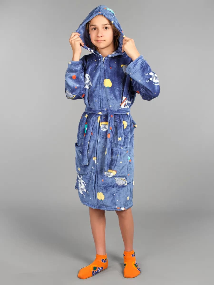 Халат детский на замке махровый