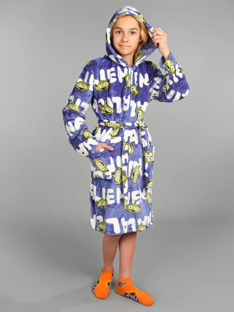 Халат детский на замке махровый