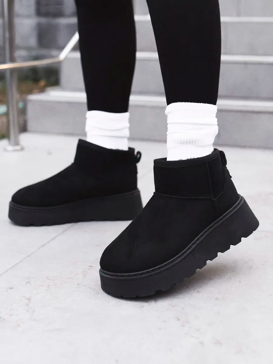 Угги зимние с мехом на платформе