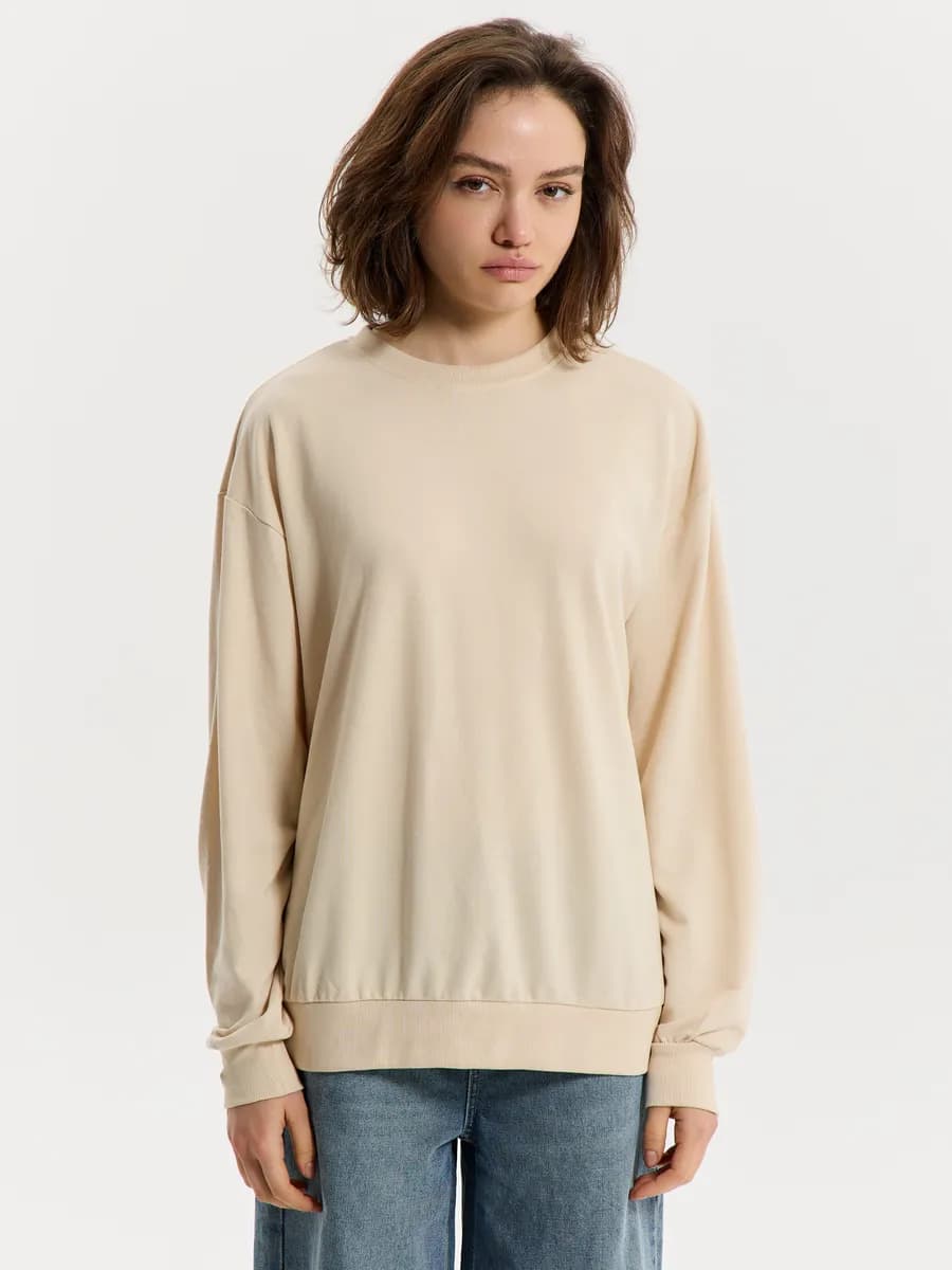 Свитшот прямого кроя однотонный