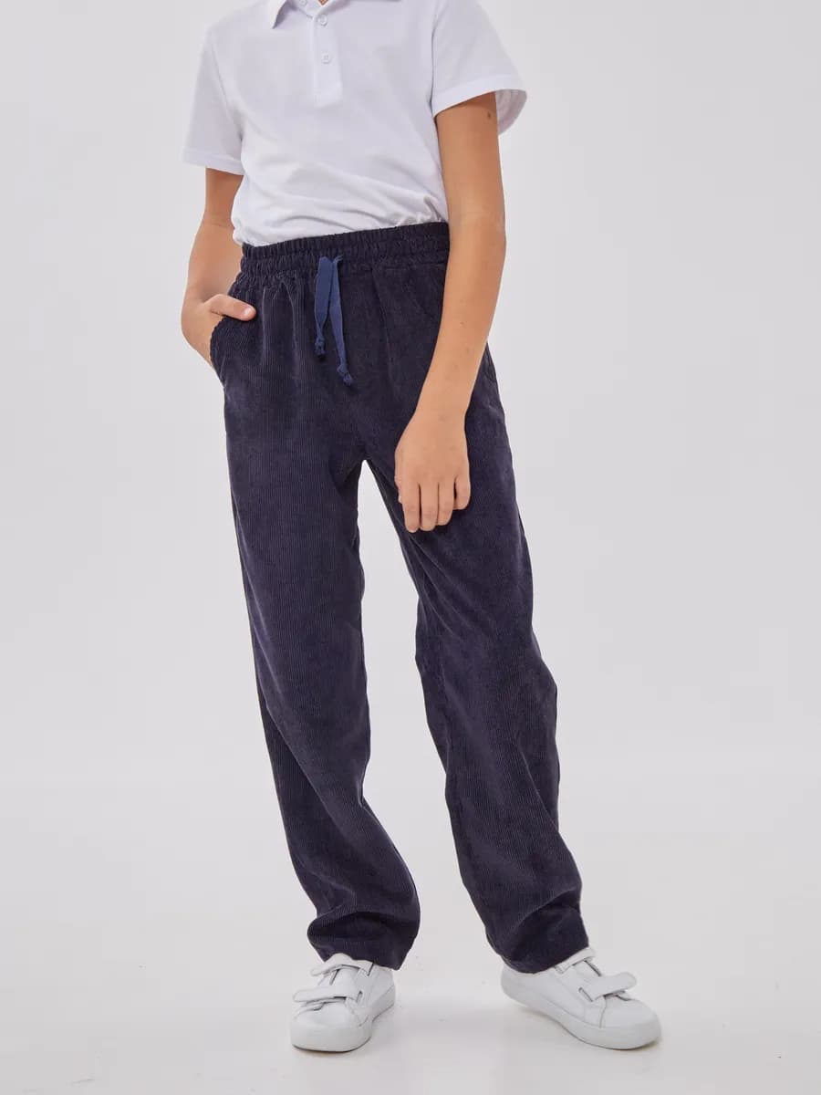 Брюки широкие бананы на резинке вельветовые