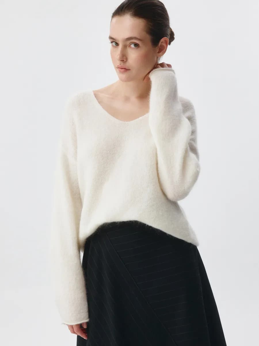 Вязаный джемпер из смесовой шерсти - фото 1