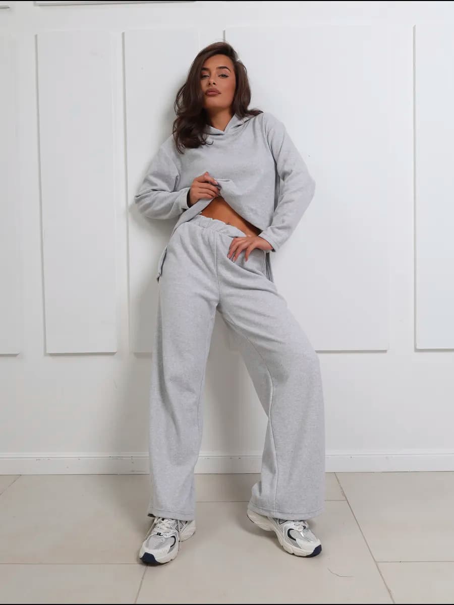 Костюм с брюками палаццо теплый больших размеров новогодний