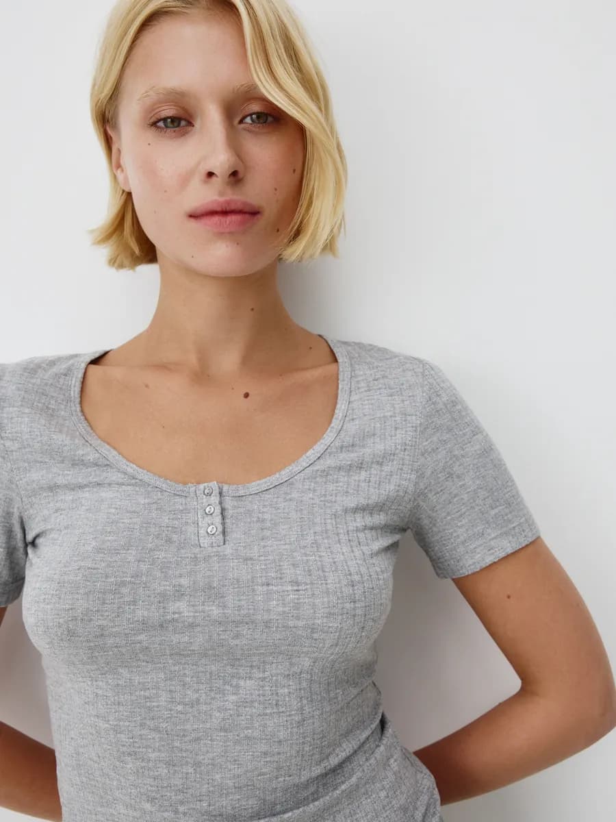 Пижамная трикотажная футболка