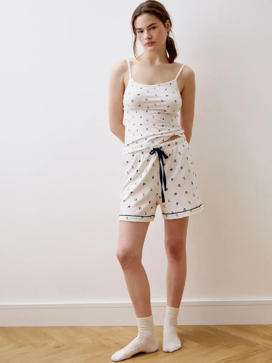 Пижамные шорты с принтом из хлопка