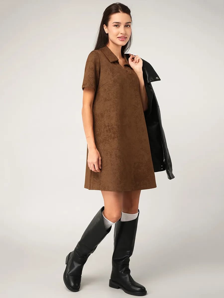 Платье поло из футера двухнитки повседневное варенка