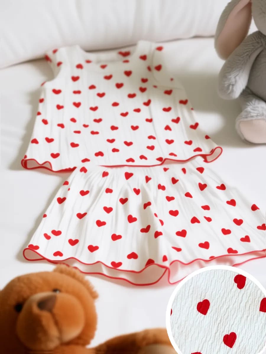 Пижама в сердечко с шортами