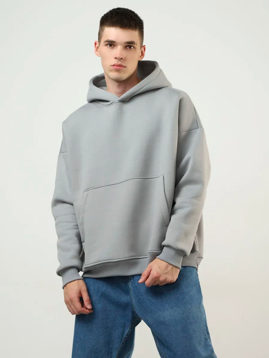 Худи оверсайз с капюшоном теплое с начесом