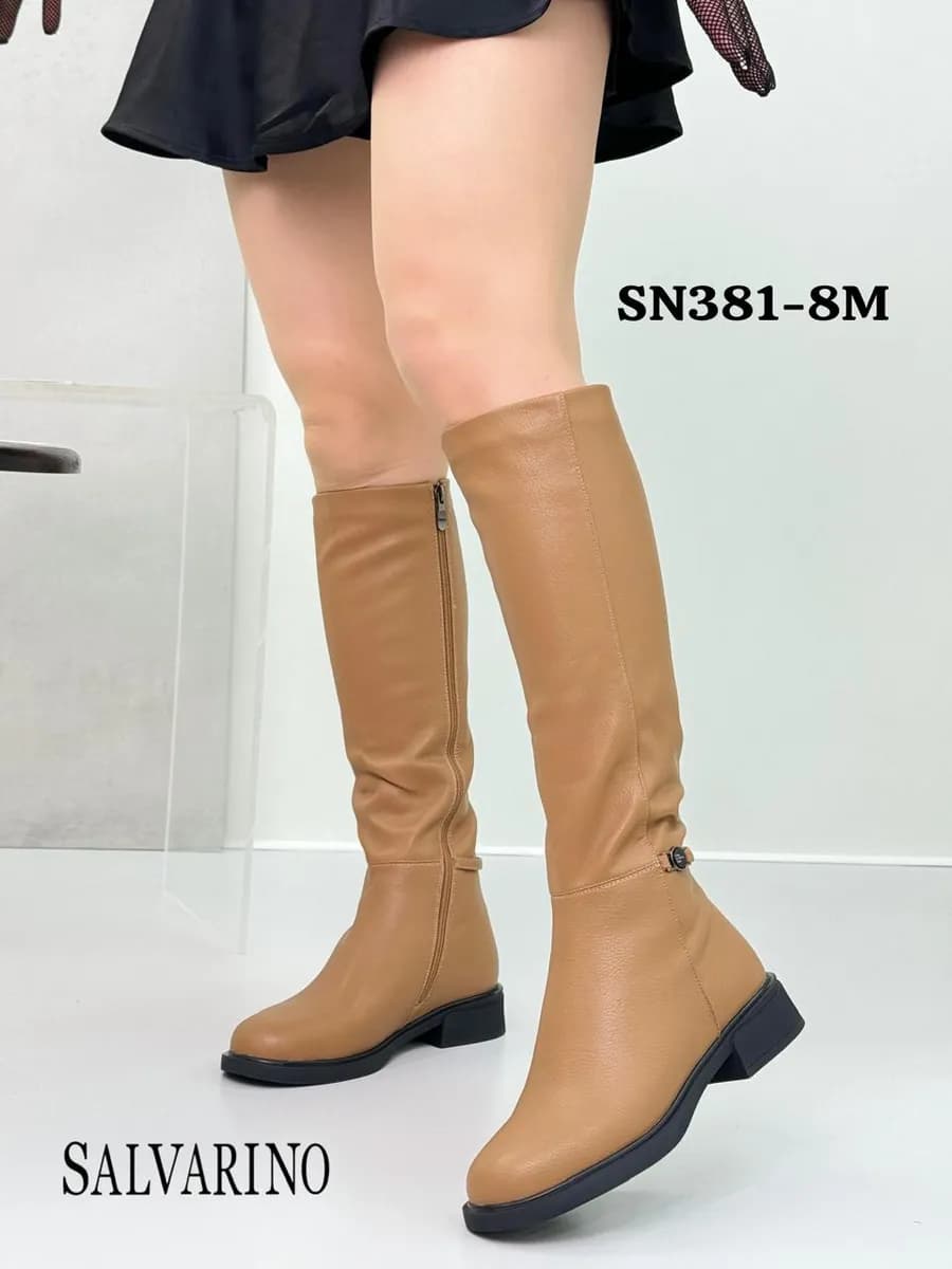 Сапоги зимние высокие на маленьком каблуке