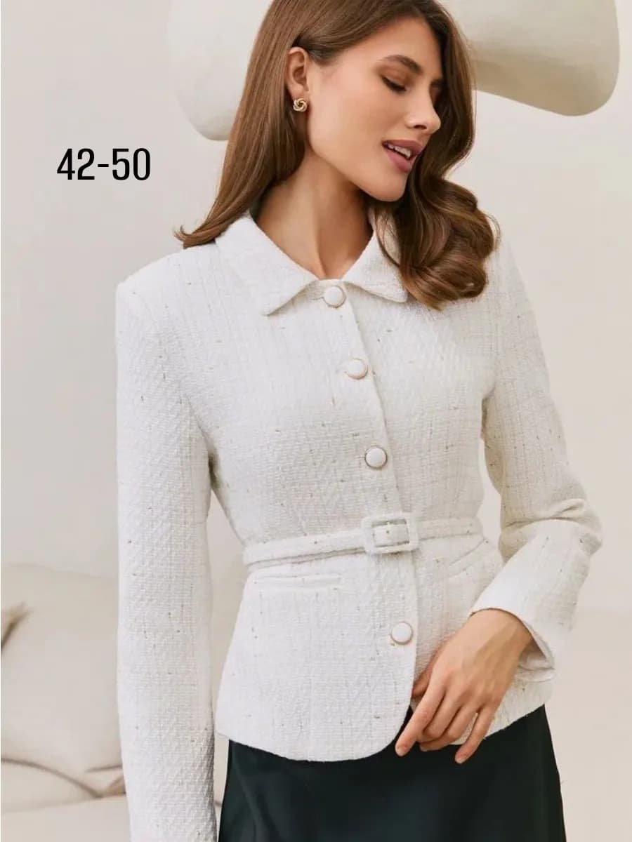 Твидовый пиджак приталенный жакет