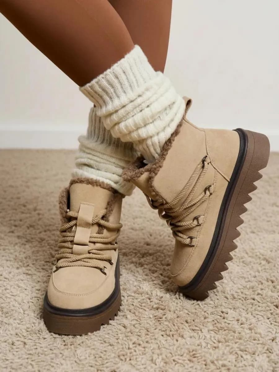 Угги женские зимние высокие с шнурками