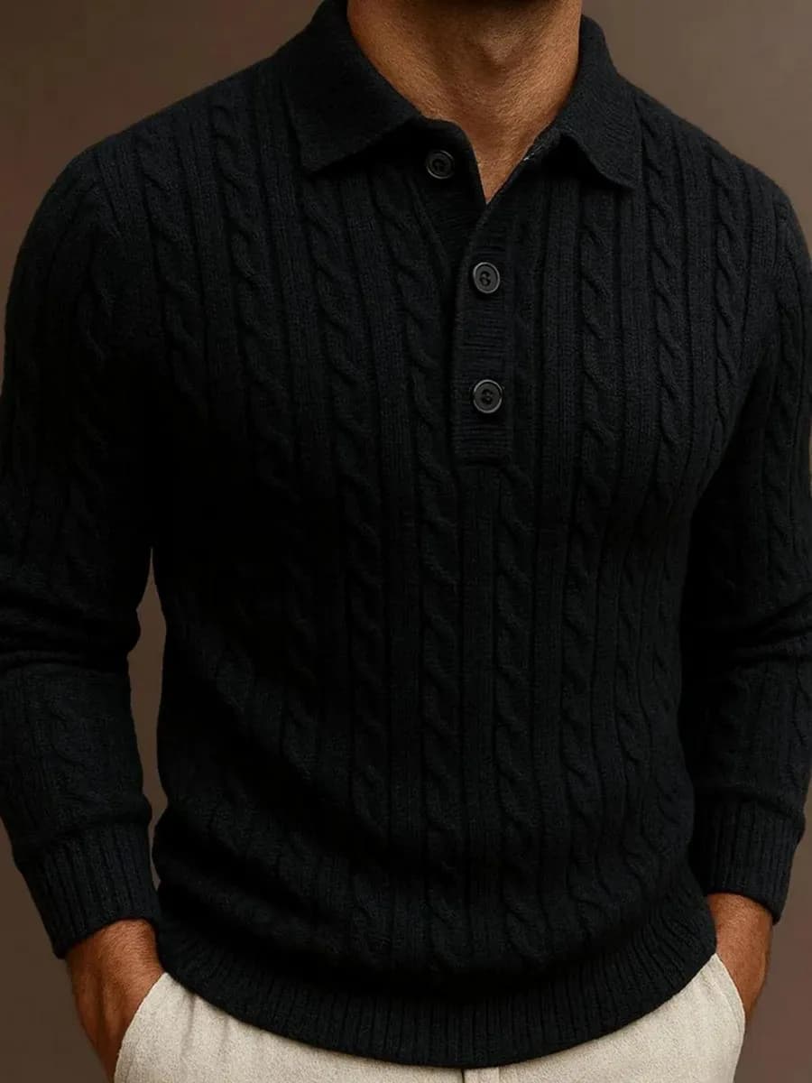 Джемпер теплый вязаный свитер - фото 1