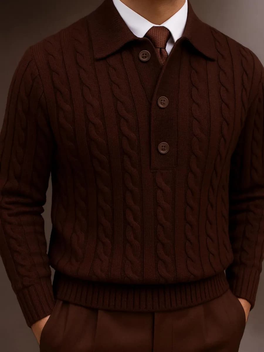 Джемпер теплый вязаный свитер - фото 1