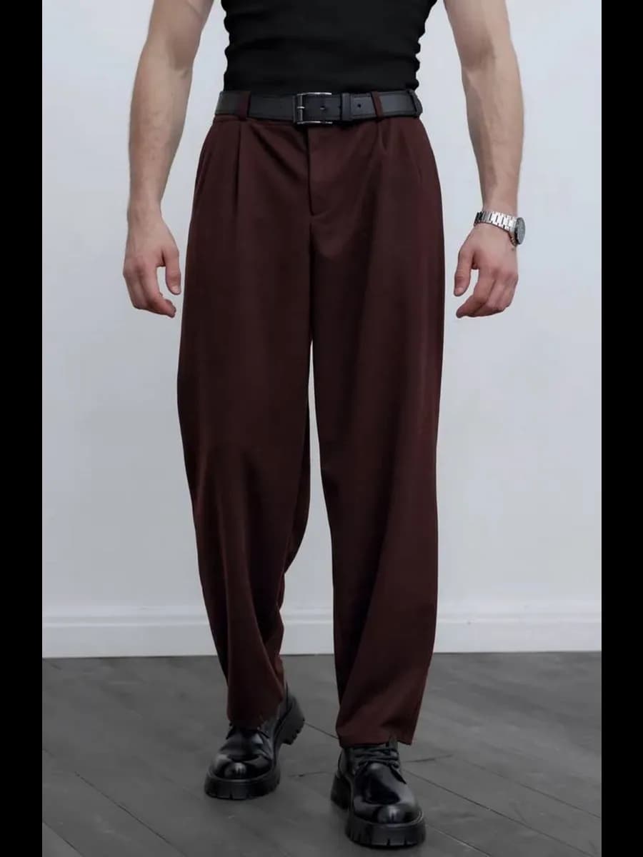 Брюки утеплённые широкие оверсайз