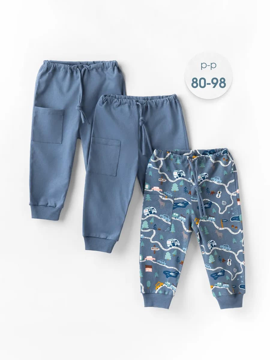 Штанишки детские домашние ползунки набор 3 штуки - фото 1