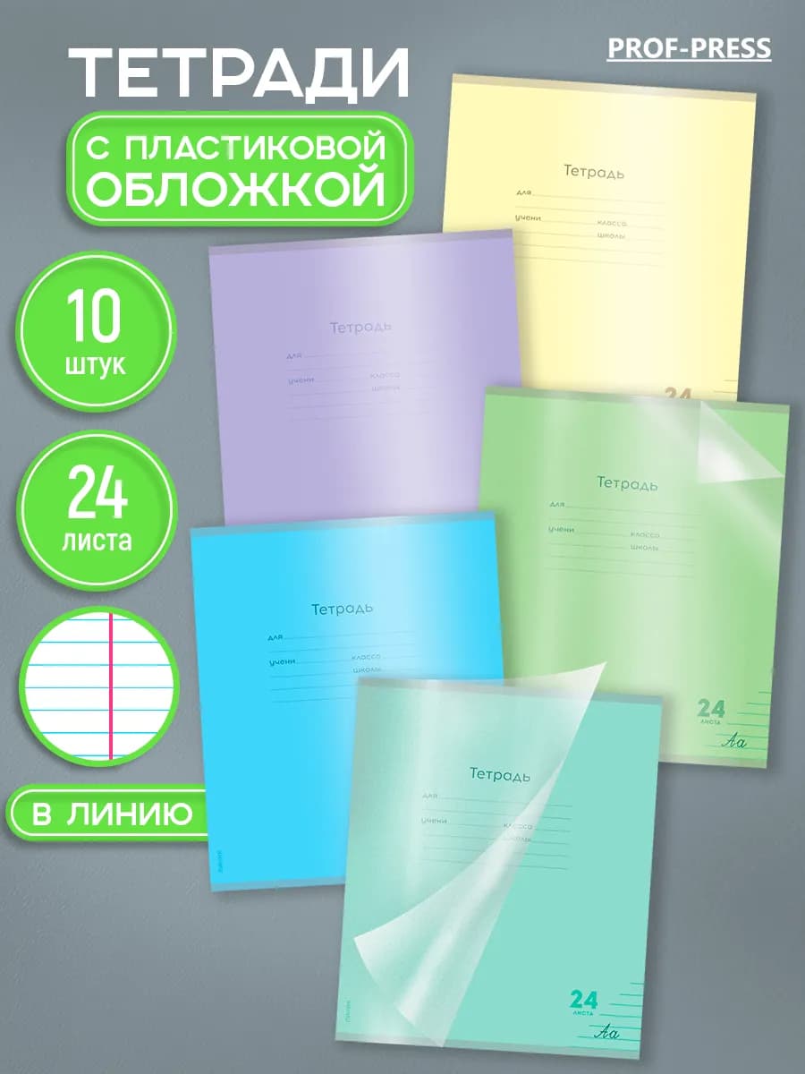 Тетрадь 24 листа в линейку 10 штук