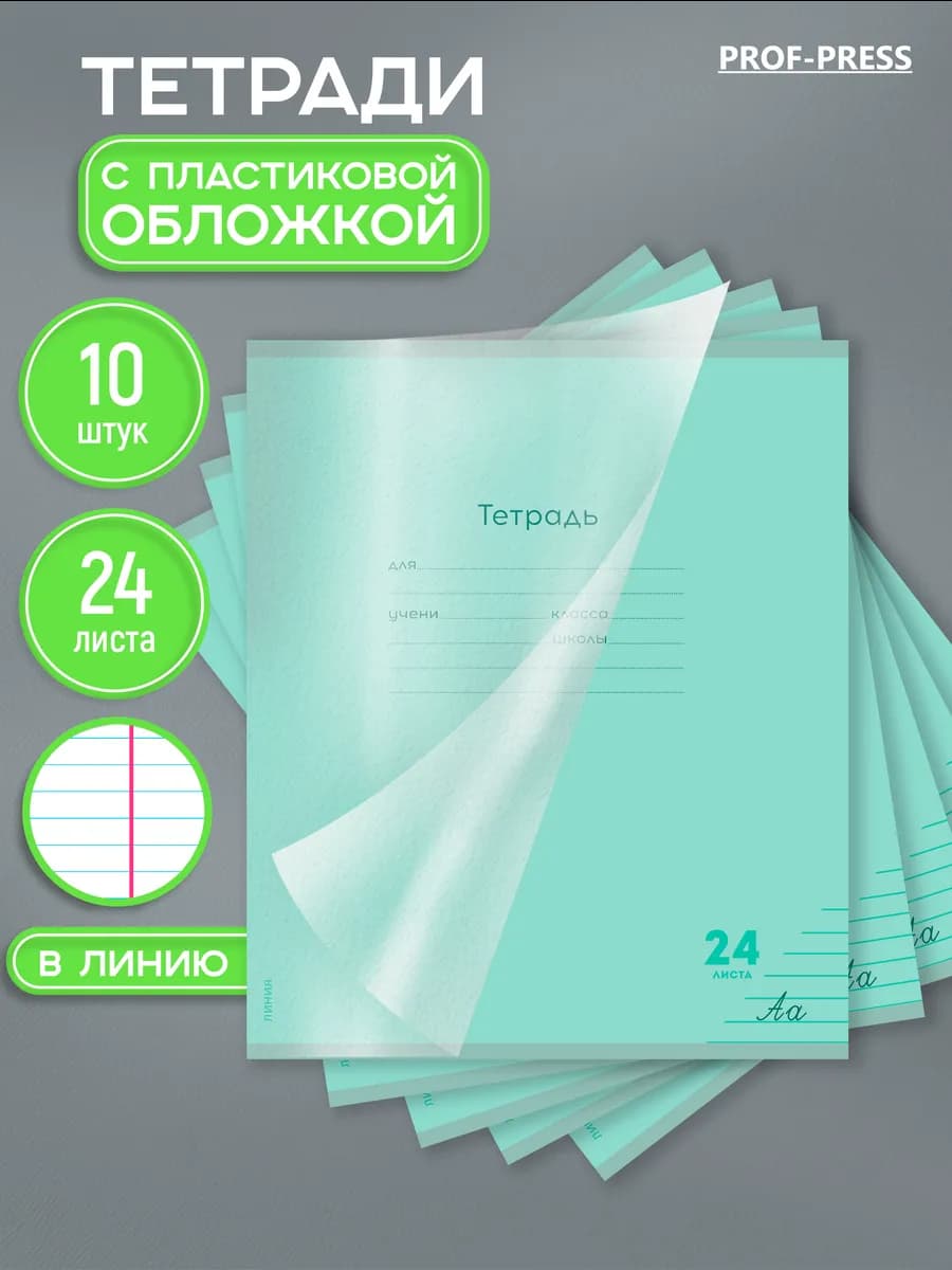 Тетрадь 24 листа в линейку 10 штук