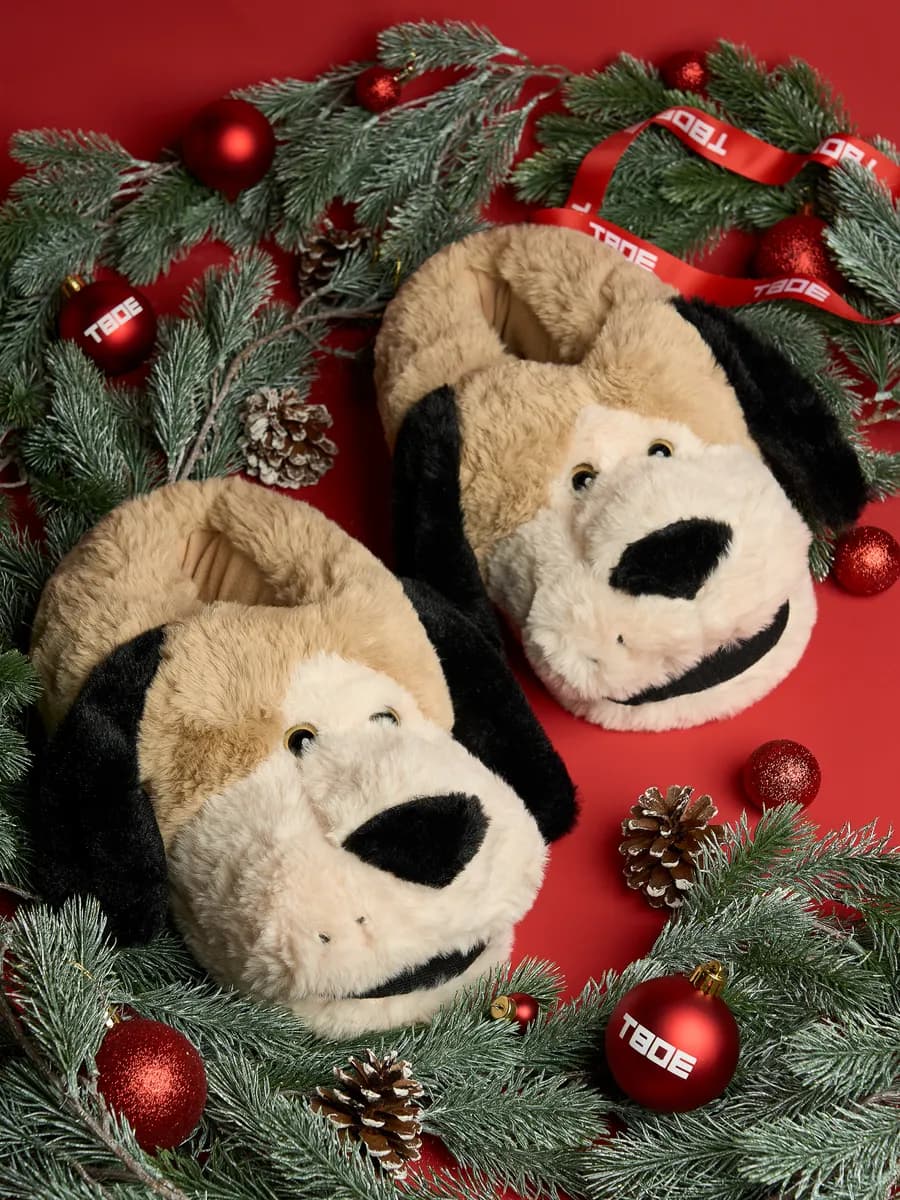 Плюшевые тапки собаки