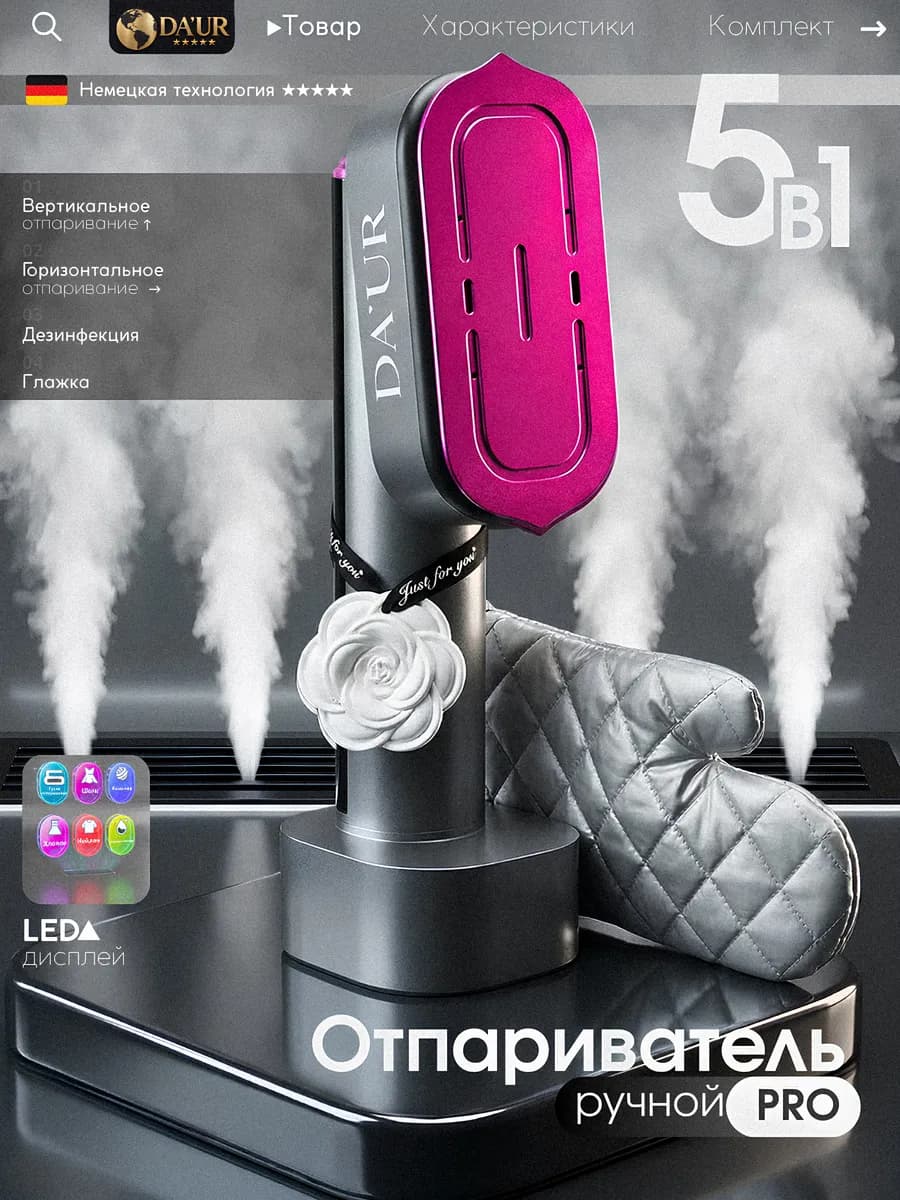 Отпариватель ручной для одежды мощный паровой утюг 2800вт