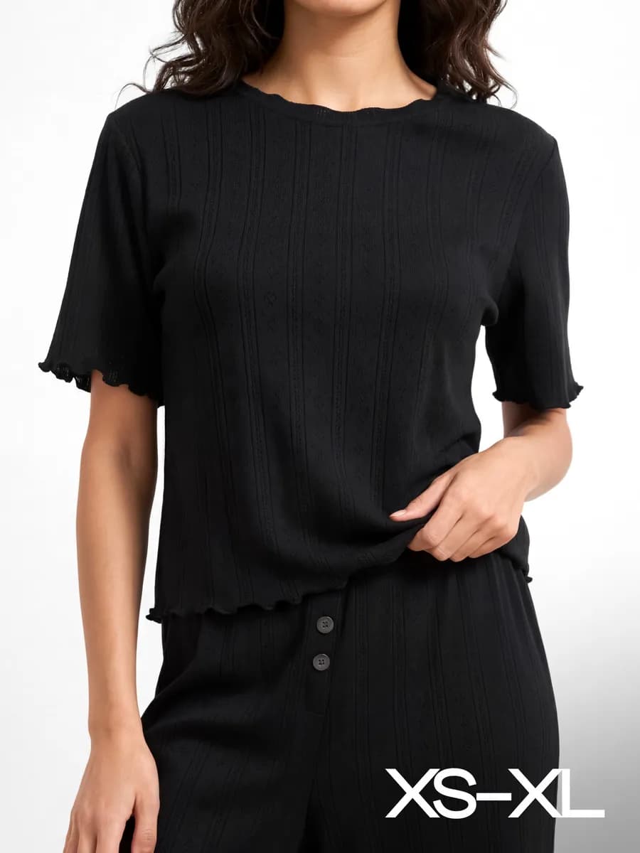 Пижама костюм домашний с футболкой и штанами - фото 1