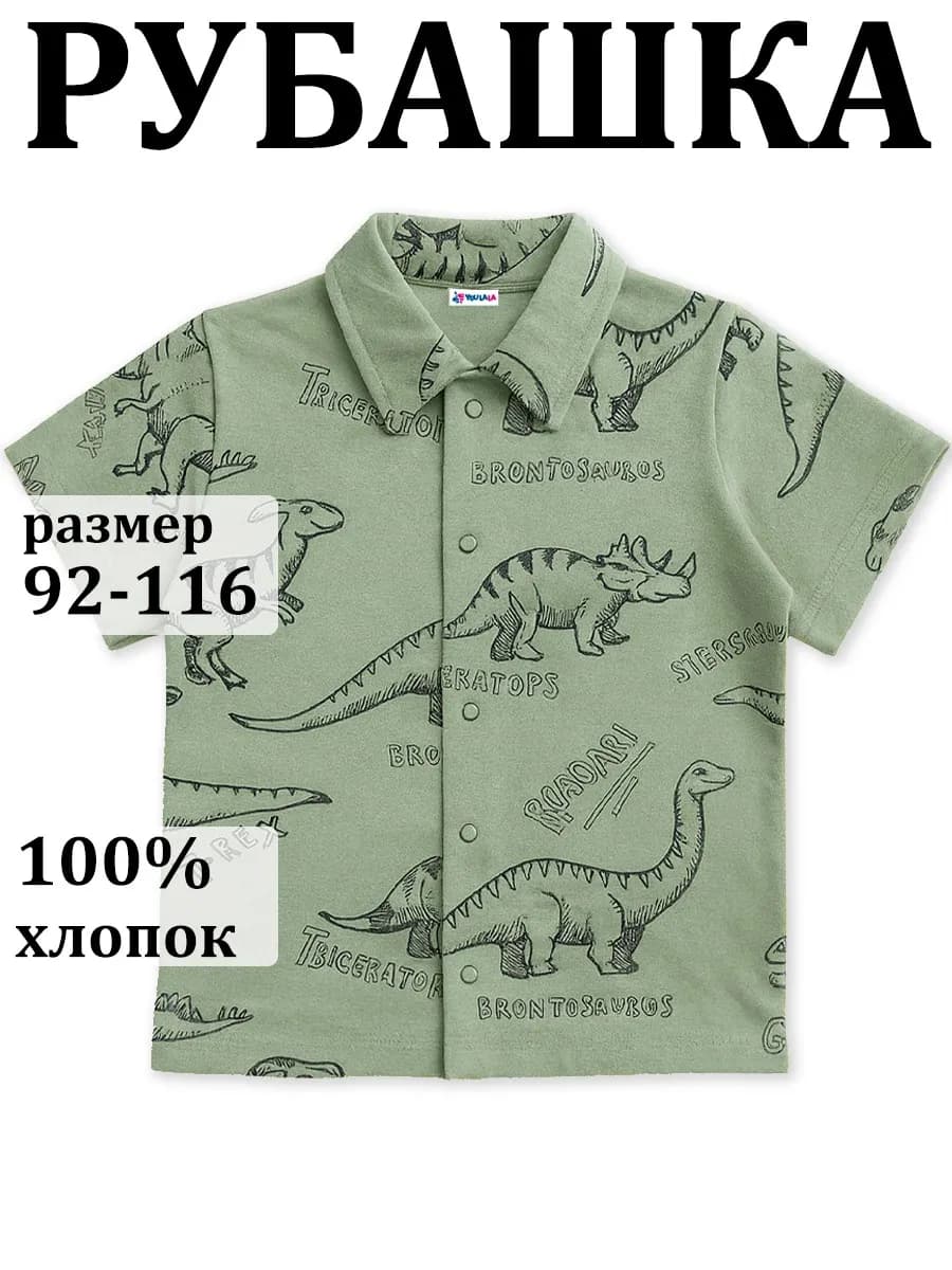 Рубашка на кнопках детская с коротким рукавом в садик