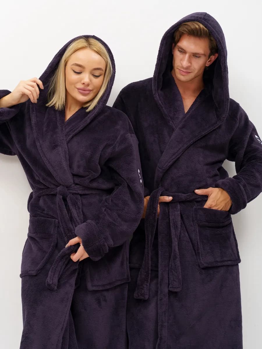 банный халат домашний махровый с капюшоном