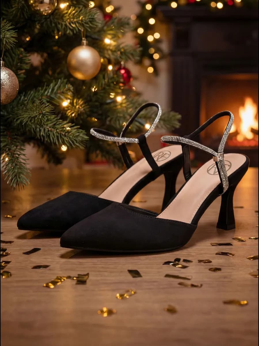 Туфли на каблуке шпильке вечерние с ремешком