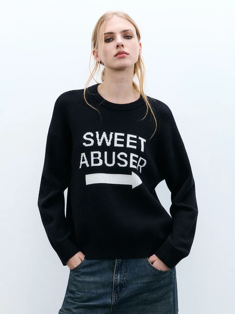 Джемпер вязаный с надписью