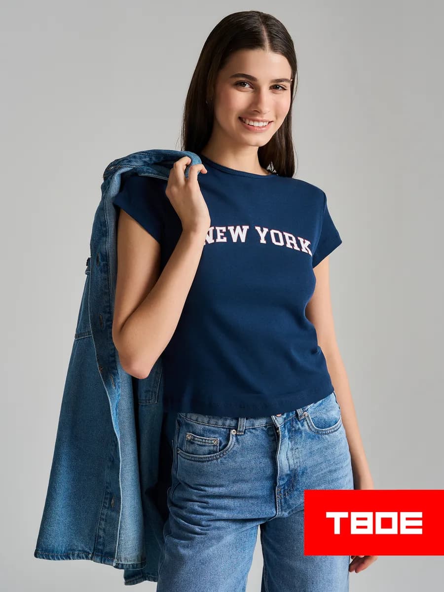 Футболка из хлопка с надписью New York