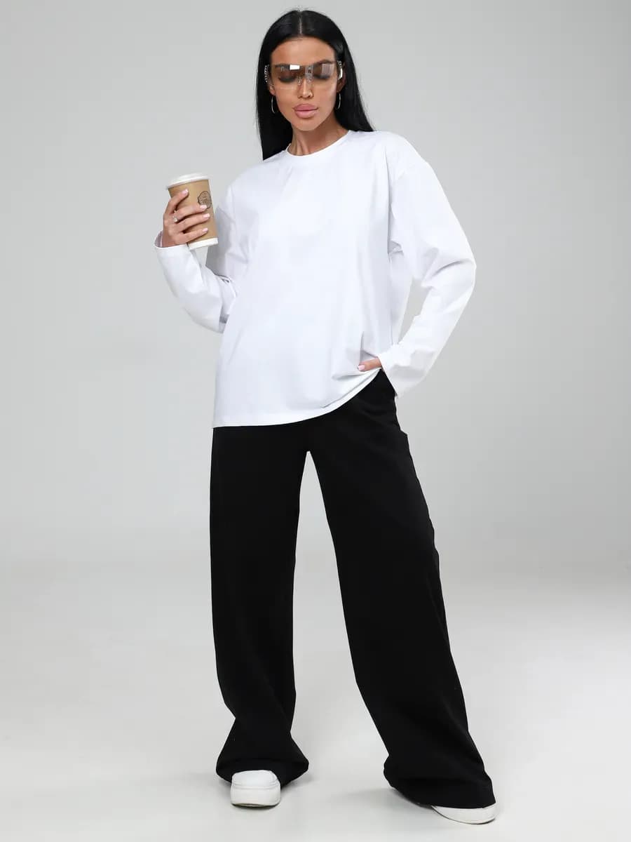 Брюки палаццо широкие спортивные без начеса