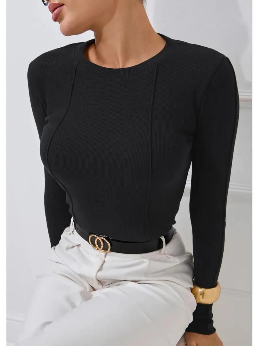 Лонгслив в рубчик облегающий skims