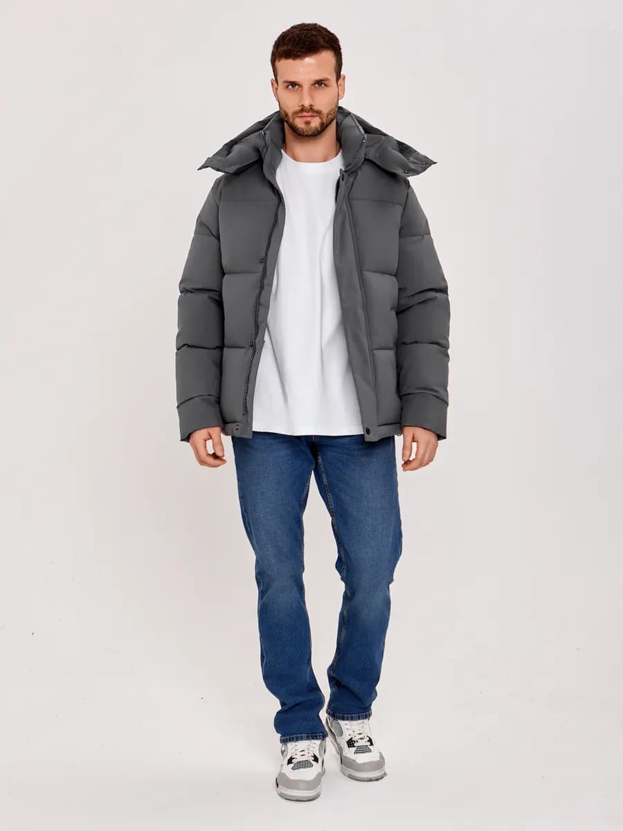 Куртка зимняя сьемный капюшоном - фото 1