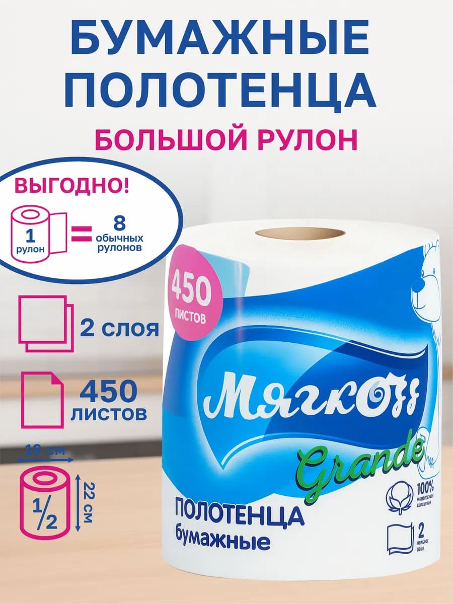 Бумажные полотенца в рулоне для кухни