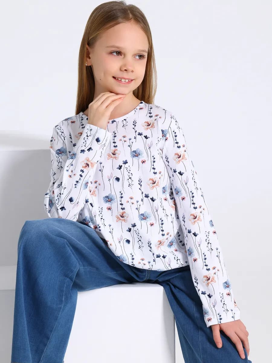 Лонгслив с принтом кофта хлопок 100% - фото 1