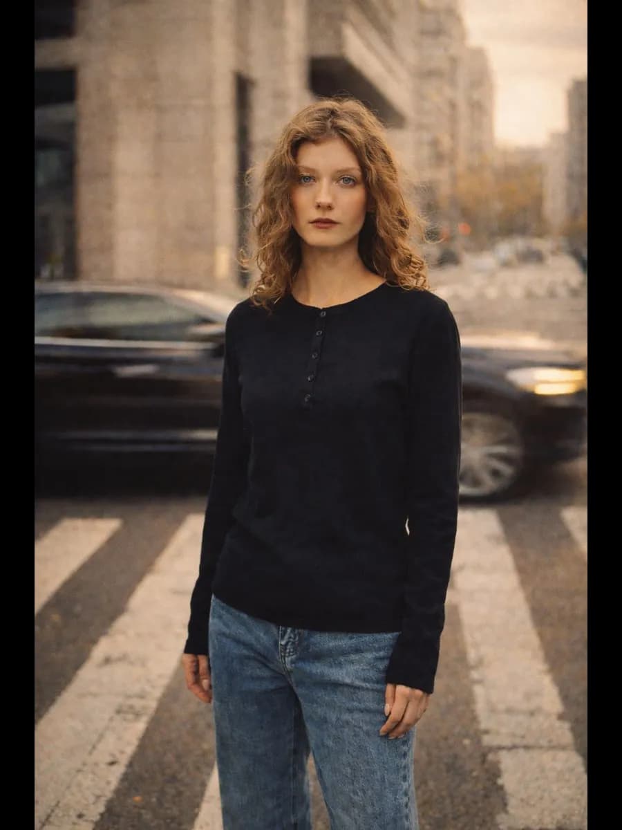 Джемпер трикотажный на пуговицах прилегающий