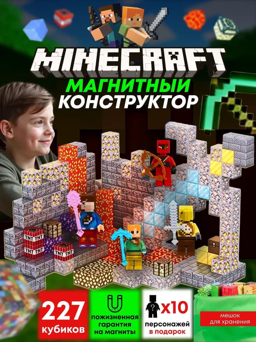 Магнитный конструктор minecraft